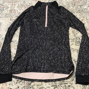 Lululemon Go The Distance 1/2 Zip Butterfly Texture Mink Berry Black. 6